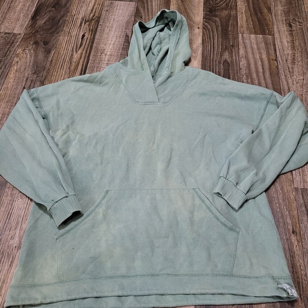 Vintage Russell Athletic Sun Faded Green Hoodie Sweatshirt Large VTG Y2K